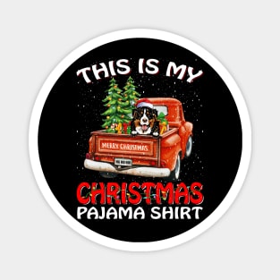 This Is My Christmas Pajama Shirt Bernese Mountain Truck Tree Magnet